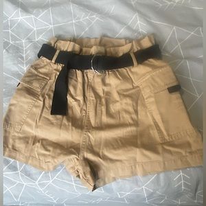 High Waisted Khaki Shorts